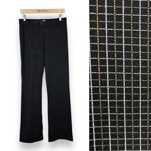 Betabrand Windowpane Print Classic Dress Pant Yoga Pant (Black, Brown, Silver)